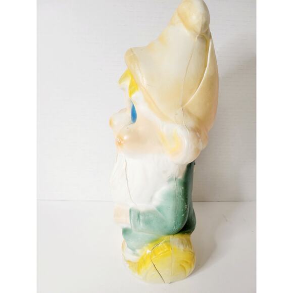 Vintage‎ Christmas Elf Gnome on a Log Light Up Plastic Blow Mold - Picture 4 of 8